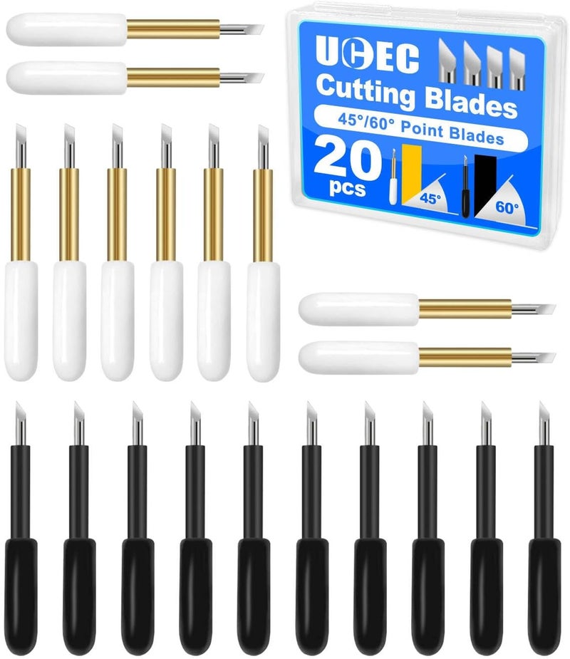 UCEC 10+10PCS Premium Fine Point Standard Blade & Deep Point Cutter Replacement Blades Compatible with Cricut Maker 4/Maker 3/Explore 4/Explore Air, Replacement Cutting Blade for Multiple Material - Image 1